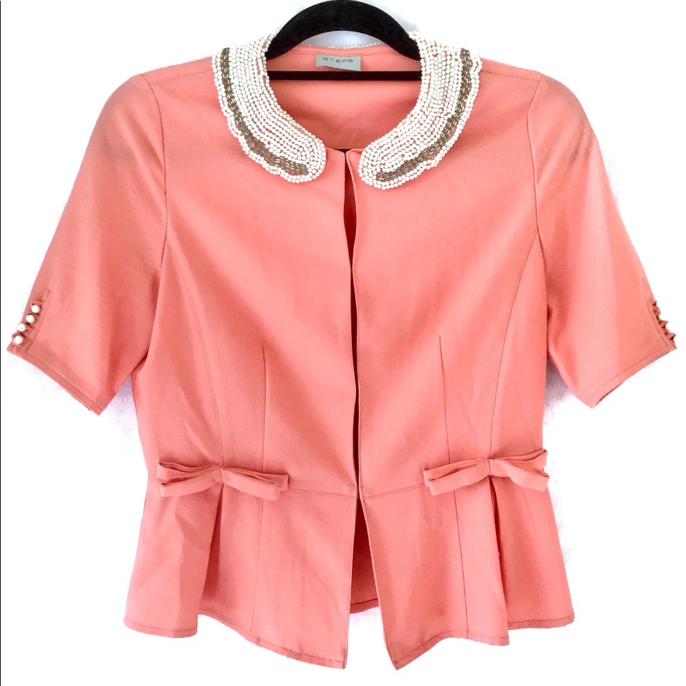 🔴 STEPS Vintage 80s Beaded Blouse